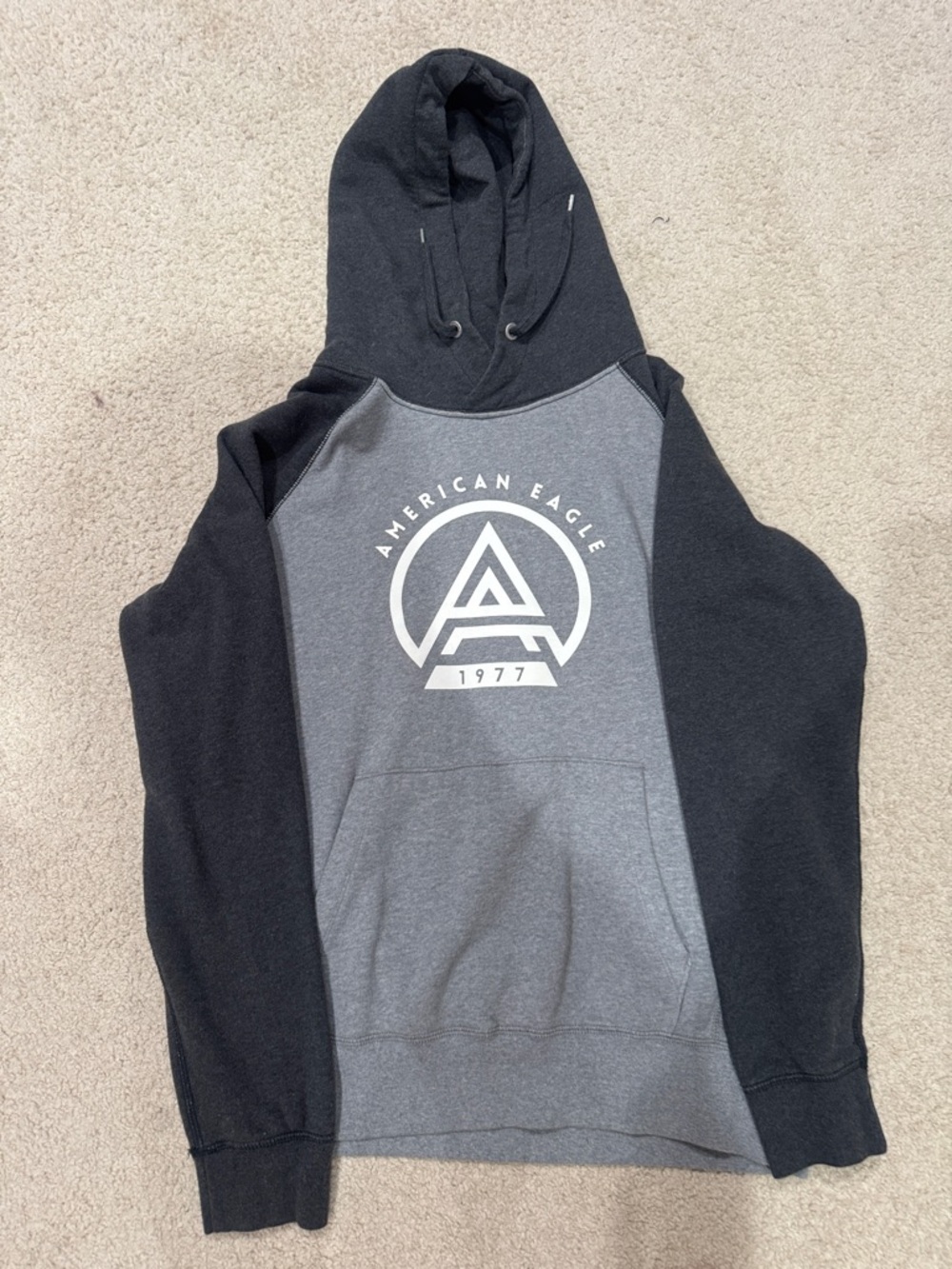 American Eagle Outfitters Two-Tone Gray and Black Pullover Hoodie